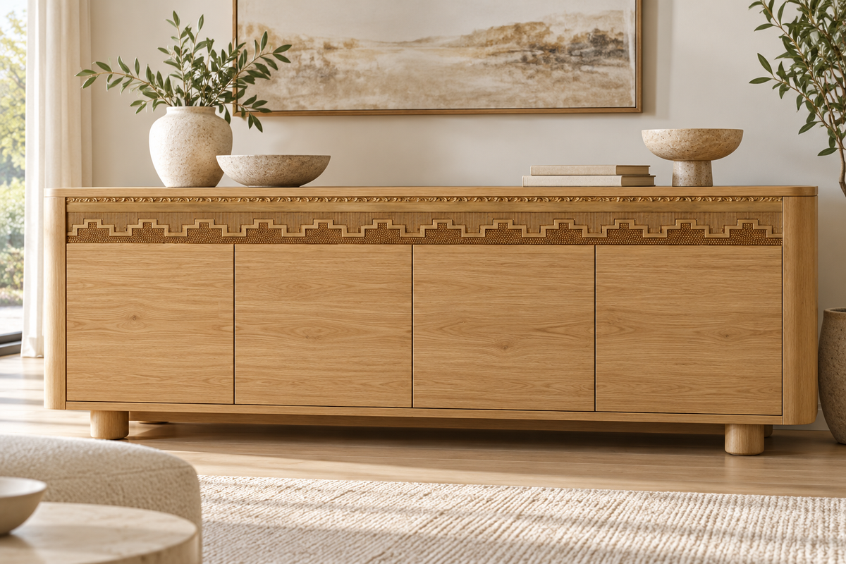 Moldura de madera grabada para mueble MM-139 – Kit de 4 piezas