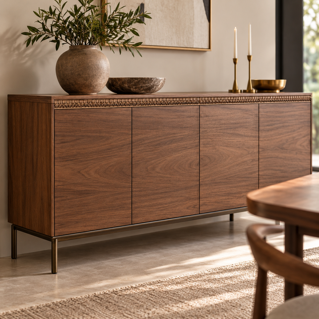 Moldura de madera grabada para mueble MM-107 – Kit de 4 piezas
