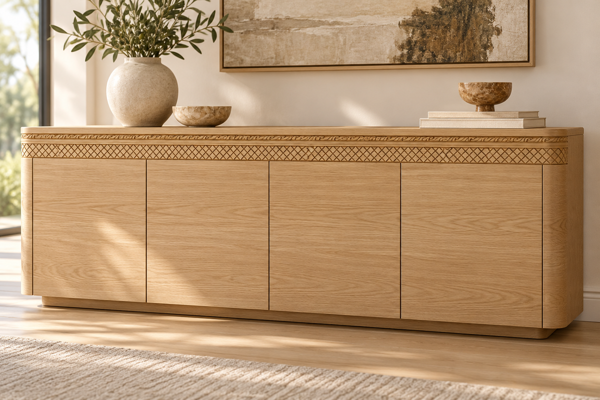 Moldura de madera grabada para mueble MM-140 – Kit de 4 piezas