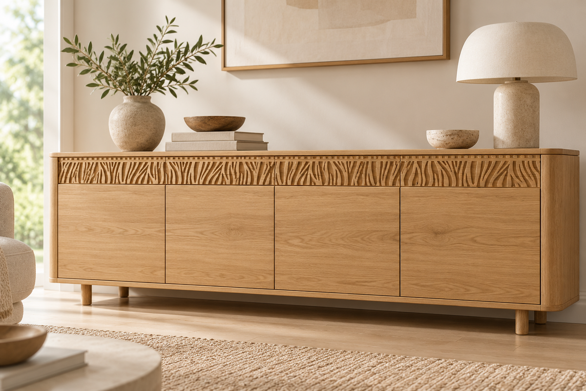 Moldura de madera grabada para mueble MM-137 – Kit de 4 piezas
