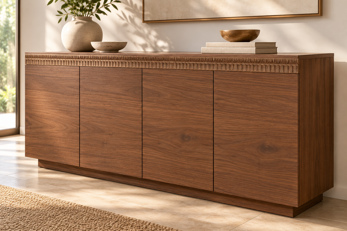 Moldura de madera grabada para mueble MM-127 – Kit de 4 piezas
