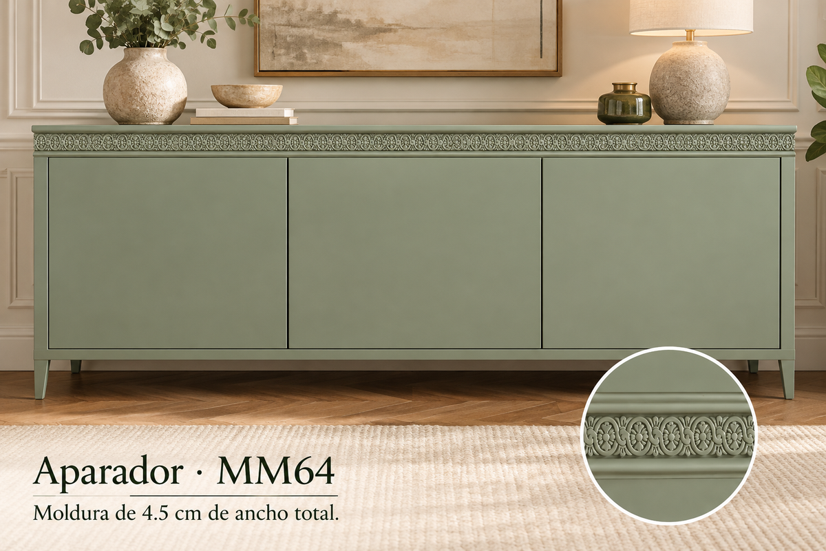 Moldura de madera grabada para mueble MM-64 – Kit de 4 piezas