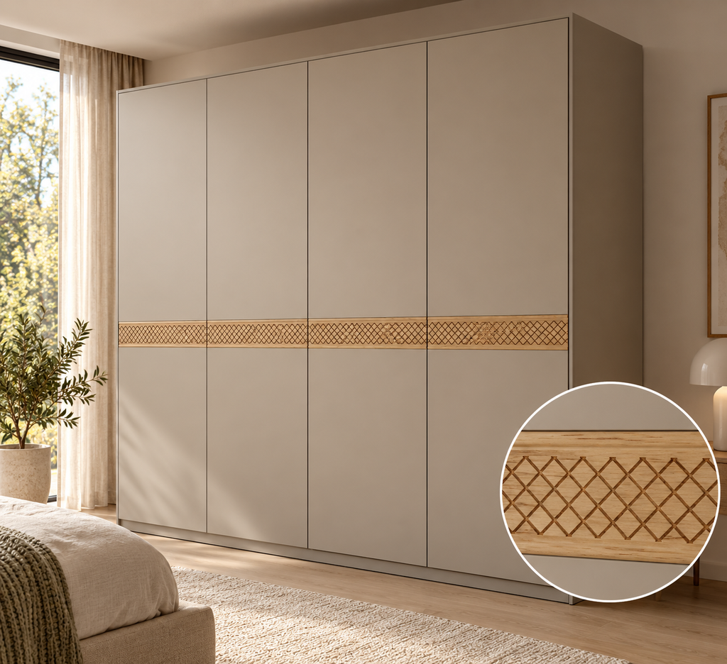 Moldura de madera grabada para mueble MM-133 – Kit de 4 piezas
