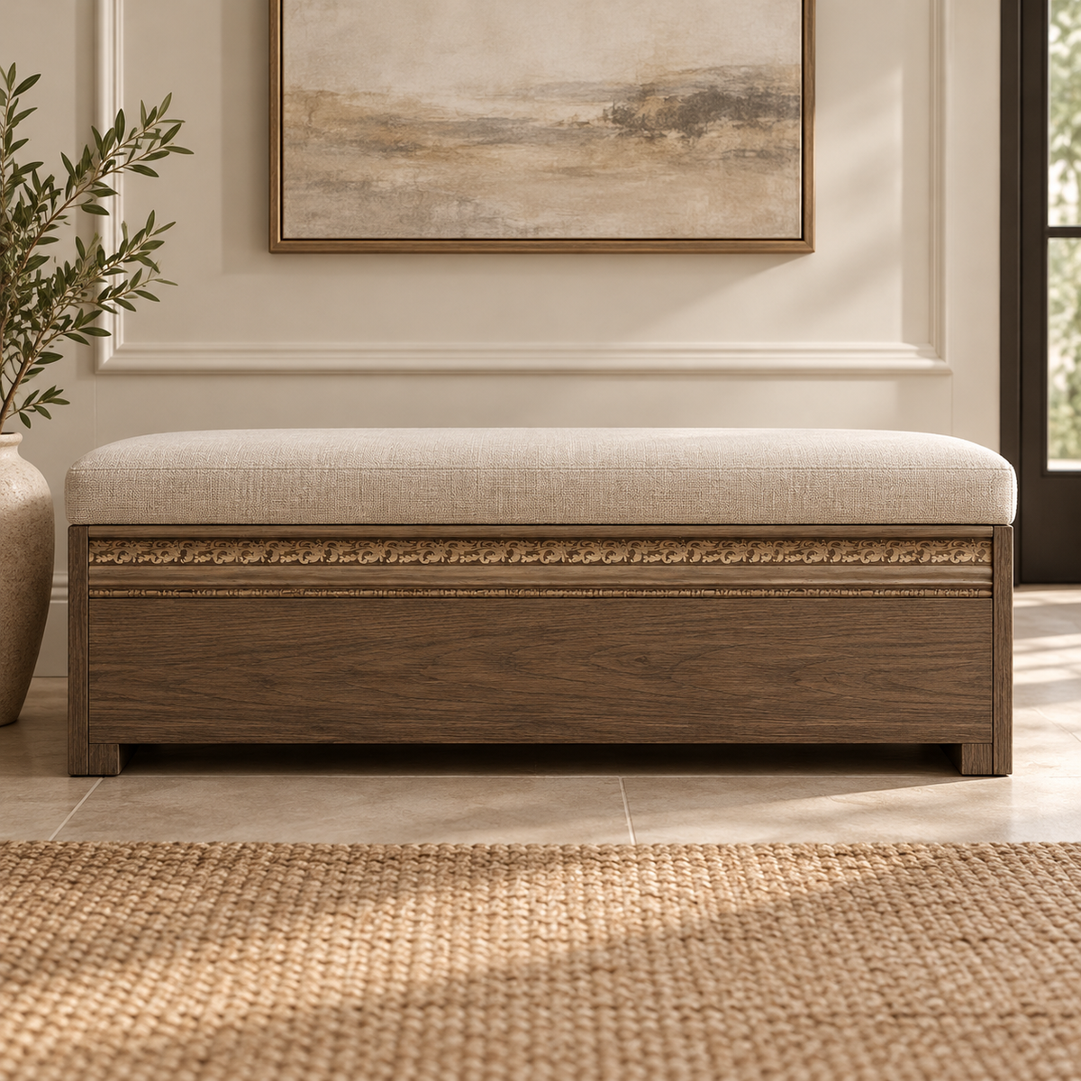 Moldura de madera grabada para mueble MM-59 –Kit de 4 piezas