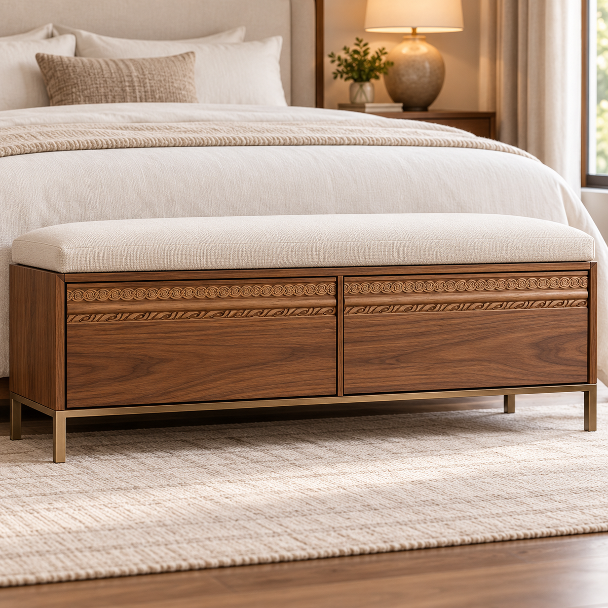Moldura de madera grabada para mueble MM-72 – Kit de 4 piezas