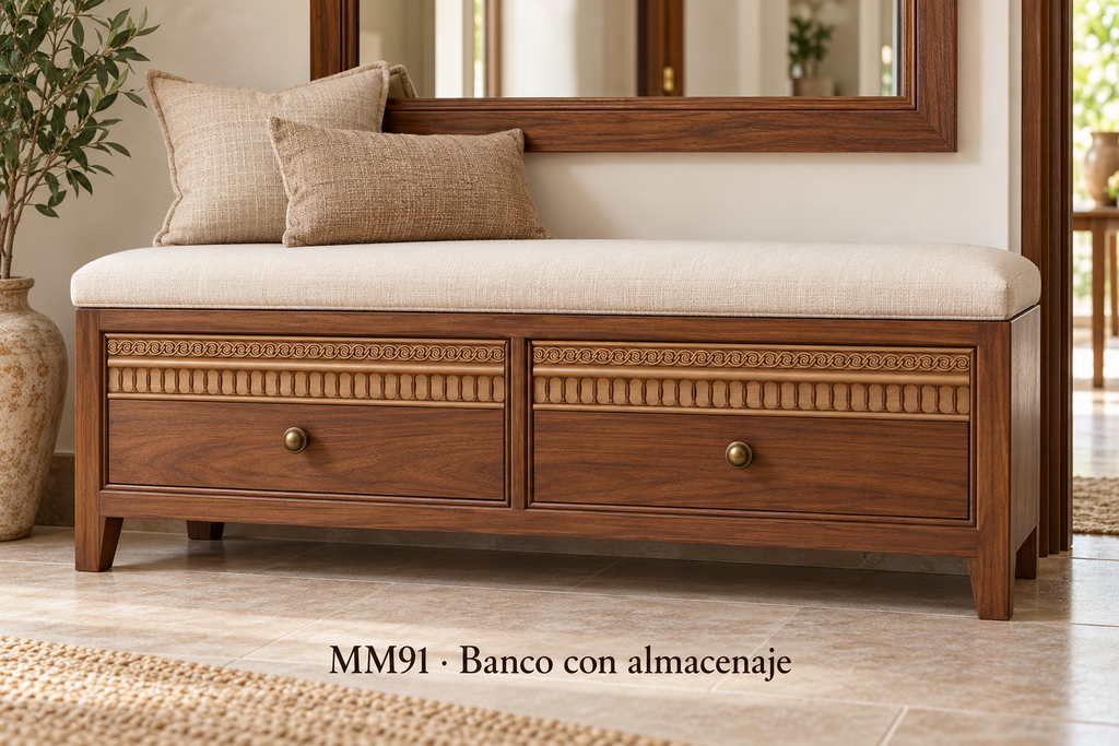 Moldura de madera grabada para mueble MM-91 – Kit de 4 piezas