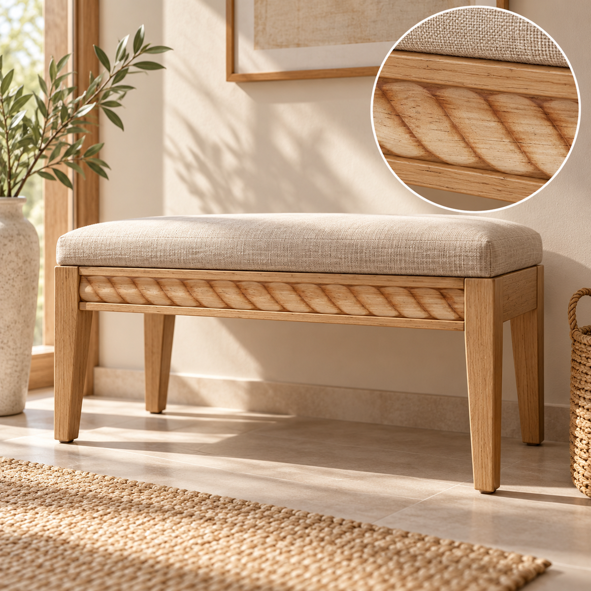 Moldura de madera grabada para mueble MM-117 – Kit de 4 piezas