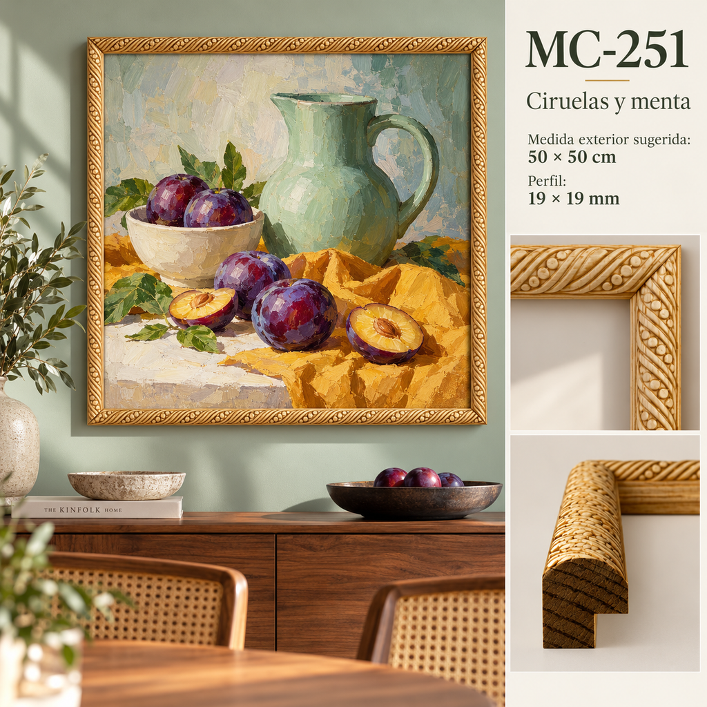 Moldura de madera grabada para marco MC251 – Kit de  piezas