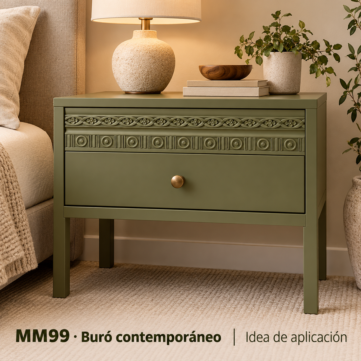 Moldura de madera grabada para mueble MM-99 – Kit de 4 piezas