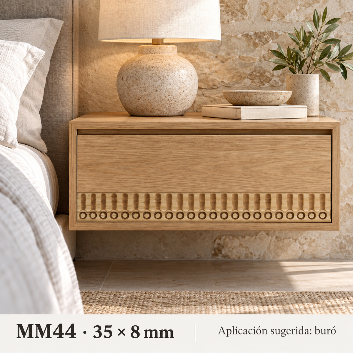 Moldura de madera grabada para mueble MM-44 – Kit de 4 piezas