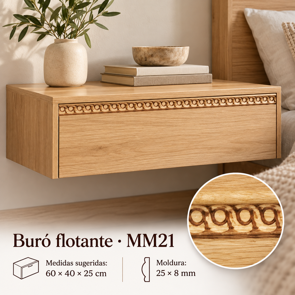 Moldura de madera grabada para mueble MM-21 – Kit de 4 piezas