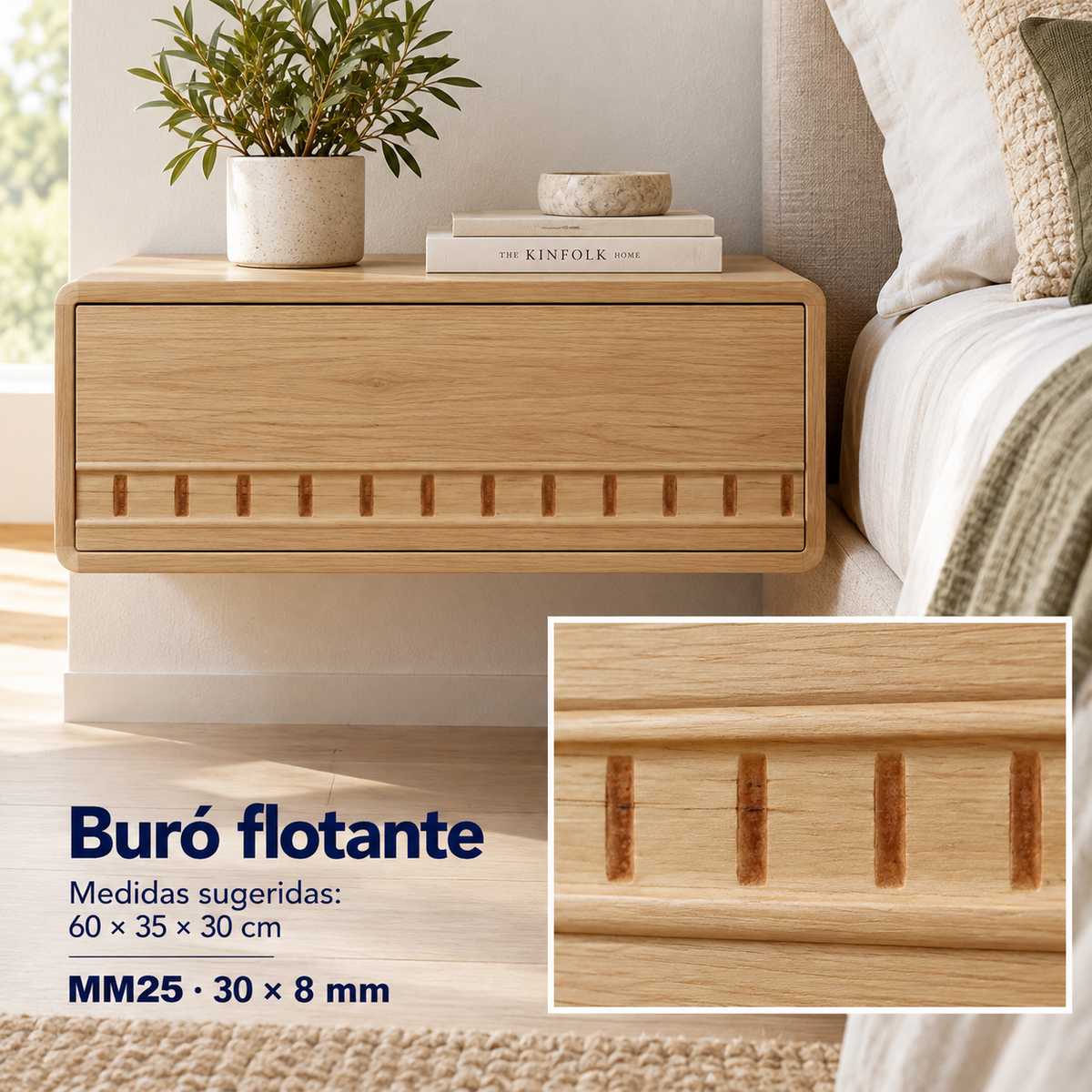 Moldura de madera grabada para mueble MM-25 – Kit de 4 piezas