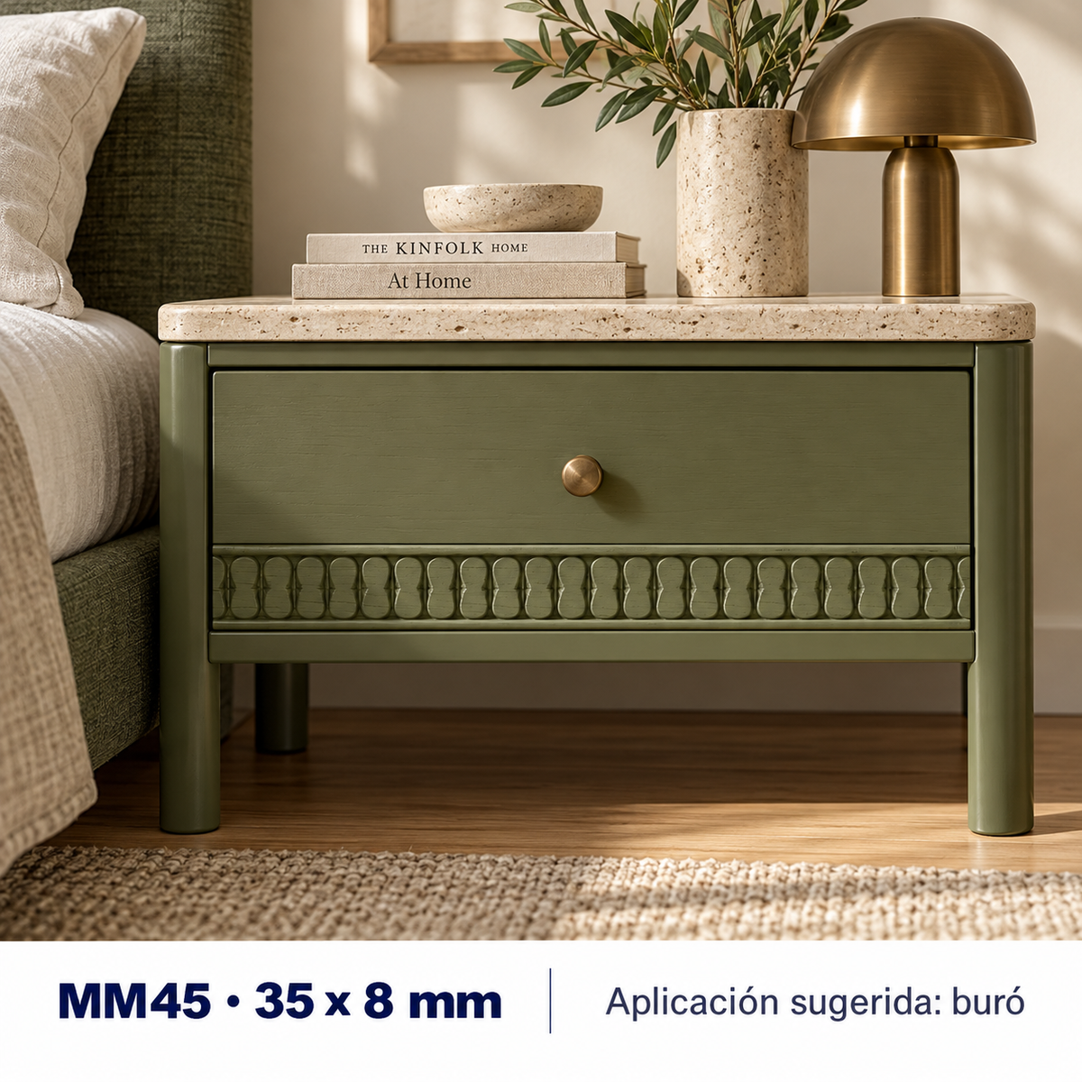 Moldura de madera grabada para mueble MM-45 – Kit de 4 piezas