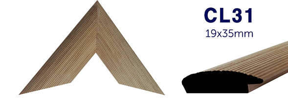 Moldura de madera lisa para marco CL31 – Kit de 4 piezas