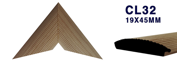 Moldura de madera lisa para marco CL32 – Kit de 4 piezas