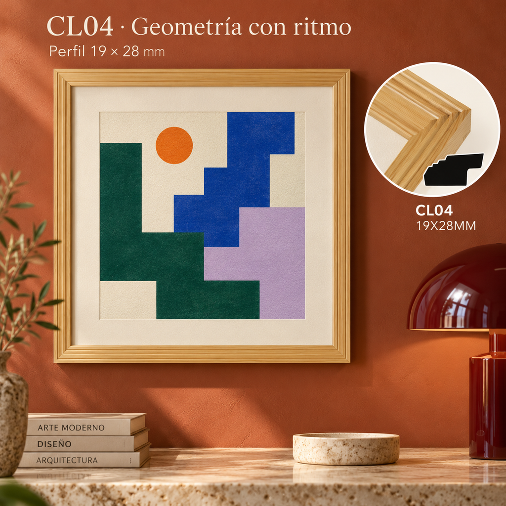 Moldura de madera lisa para marco CL04 – Kit de 4 piezas