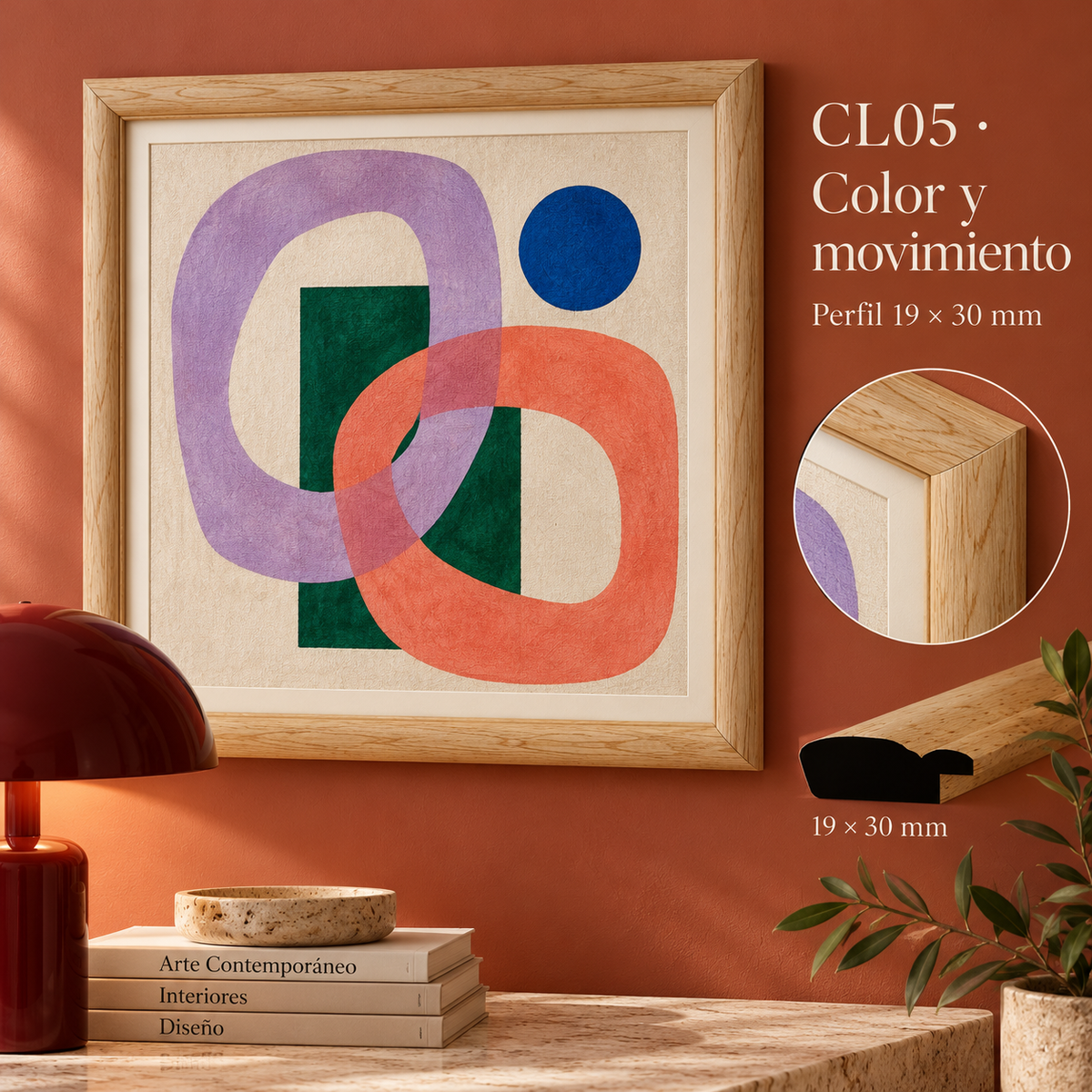 Moldura de madera lisa para marco CL05 – Kit de 4 piezas