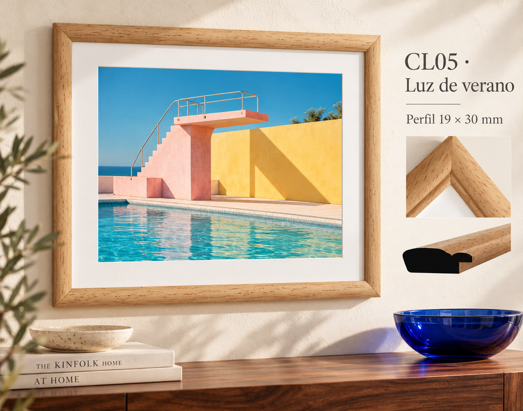 Moldura de madera lisa para marco CL05 – Kit de 4 piezas