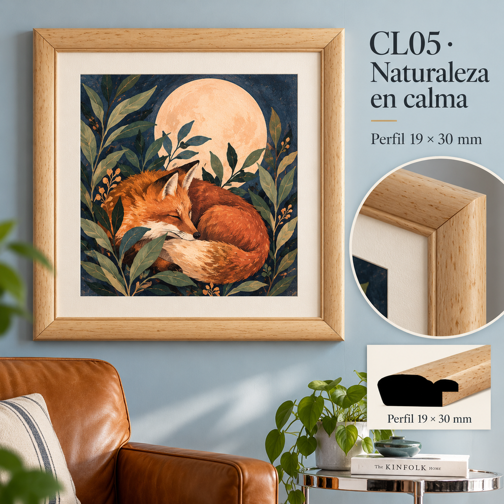 Moldura de madera lisa para marco CL05 – Kit de 4 piezas