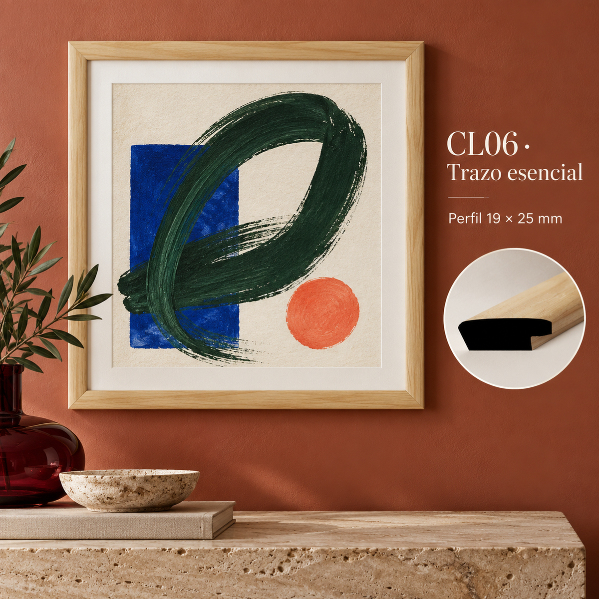 Moldura de madera lisa para marco CL06 – Kit de 4 piezas