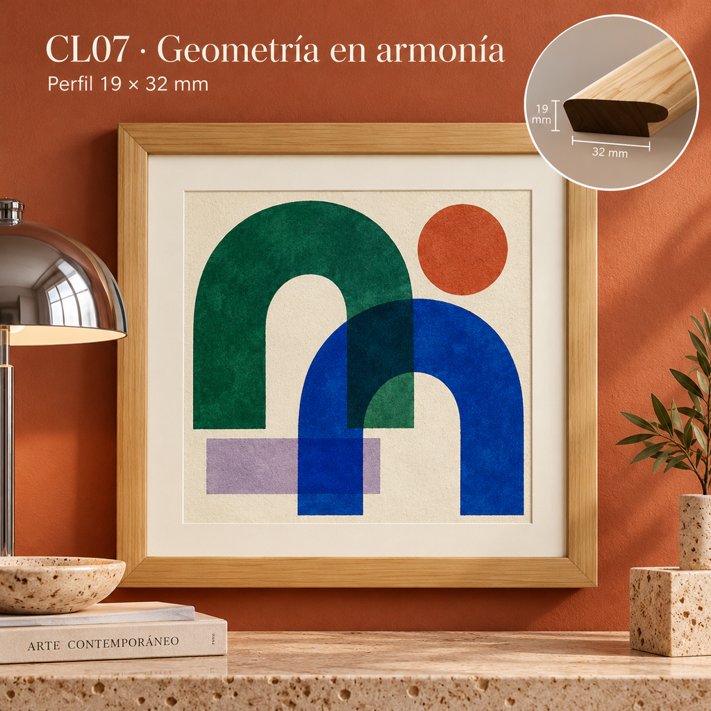 Moldura de madera lisa para marco CL07 – Kit de 4 piezas