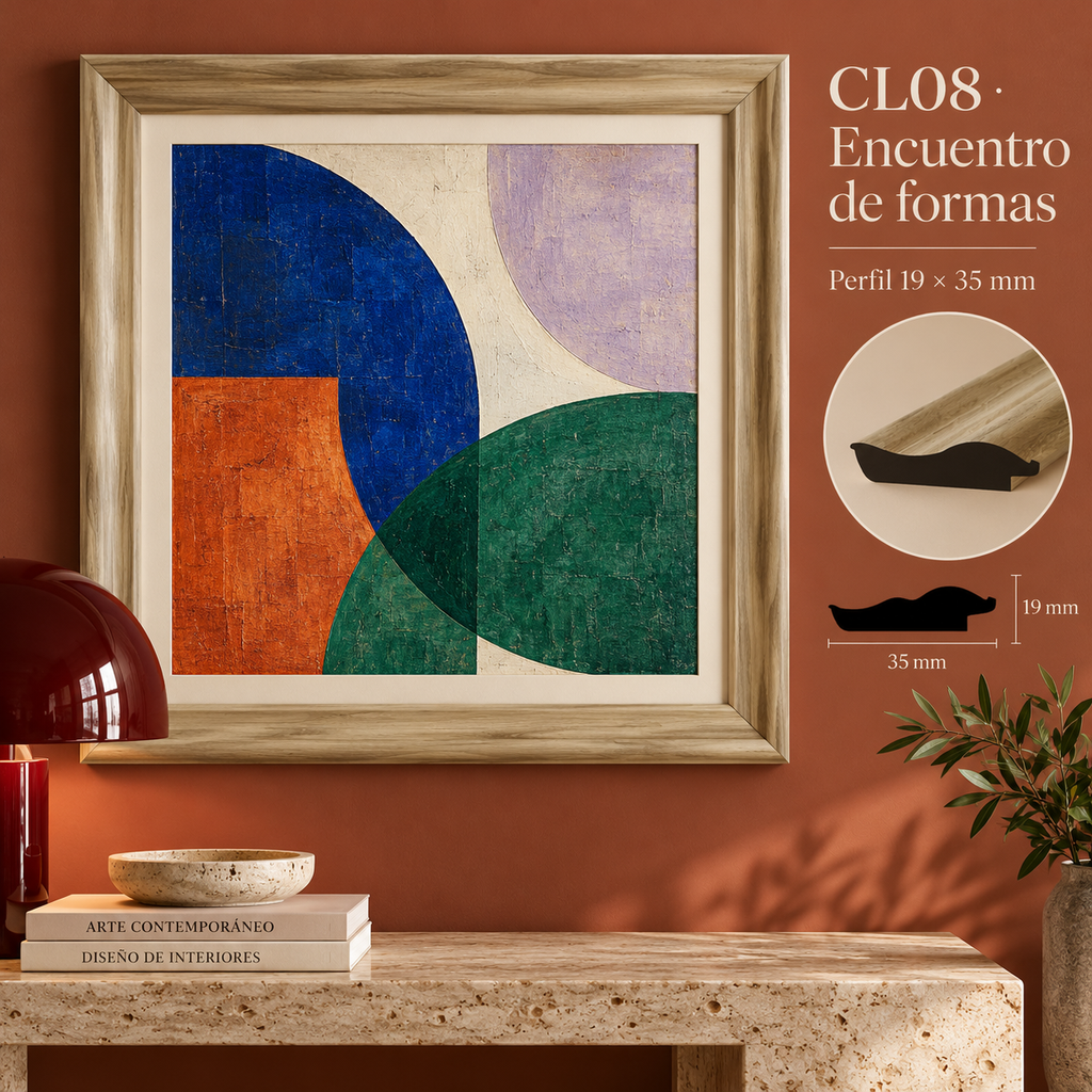 Moldura de madera lisa para marco CL08 – Kit de 4 piezas