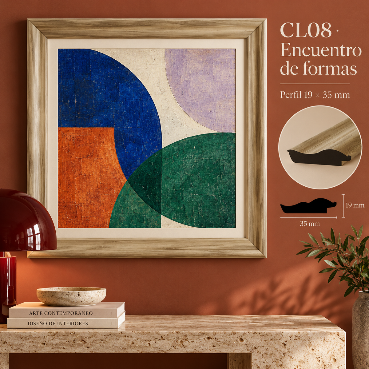 Moldura de madera lisa para marco CL08 – Kit de 4 piezas