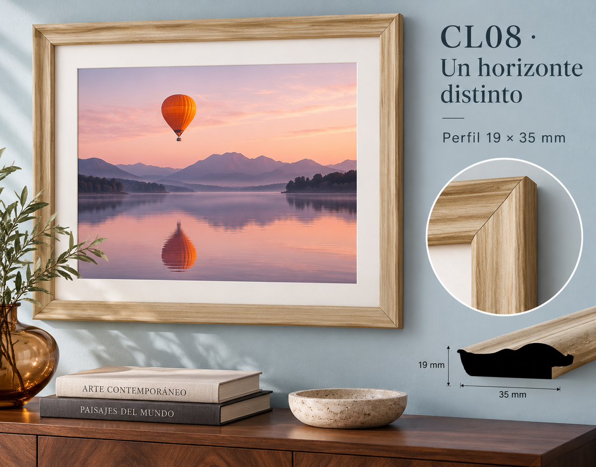 Moldura de madera lisa para marco CL08 – Kit de 4 piezas