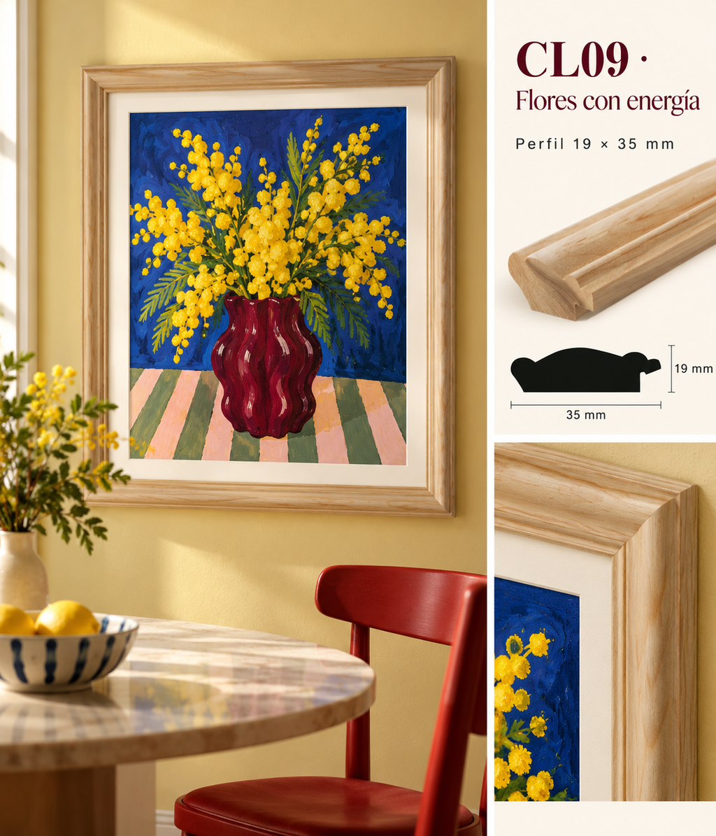 Moldura de madera lisa para marco CL09 – Kit de 4 piezas