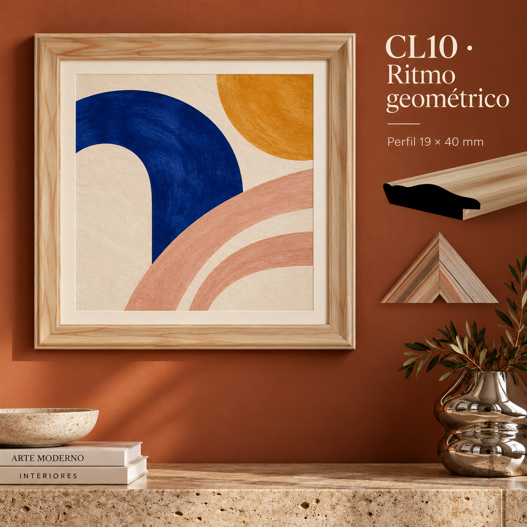 Moldura de madera lisa para marco CL10 – Kit de 4 piezas