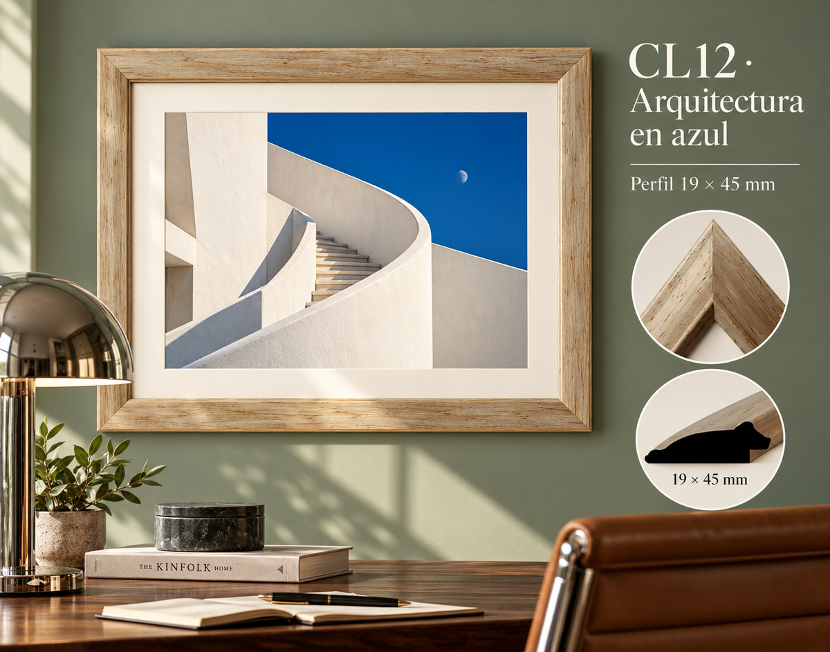 Moldura de madera lisa para marco CL12 – Kit de 4 piezas