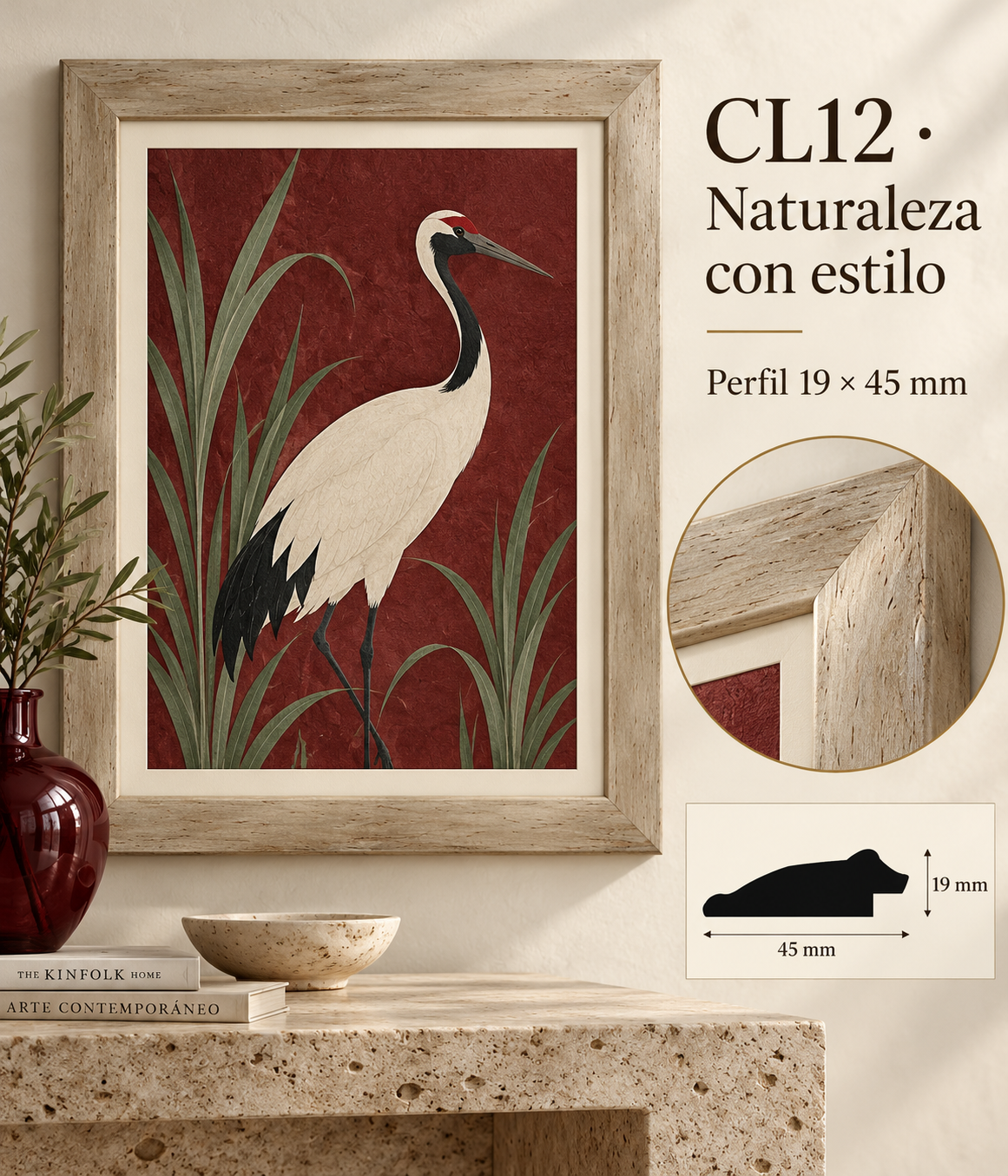 Moldura de madera lisa para marco CL12 – Kit de 4 piezas