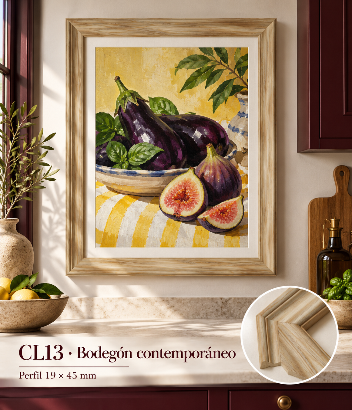 Moldura de madera lisa para marco CL13 – Kit de 4 piezas