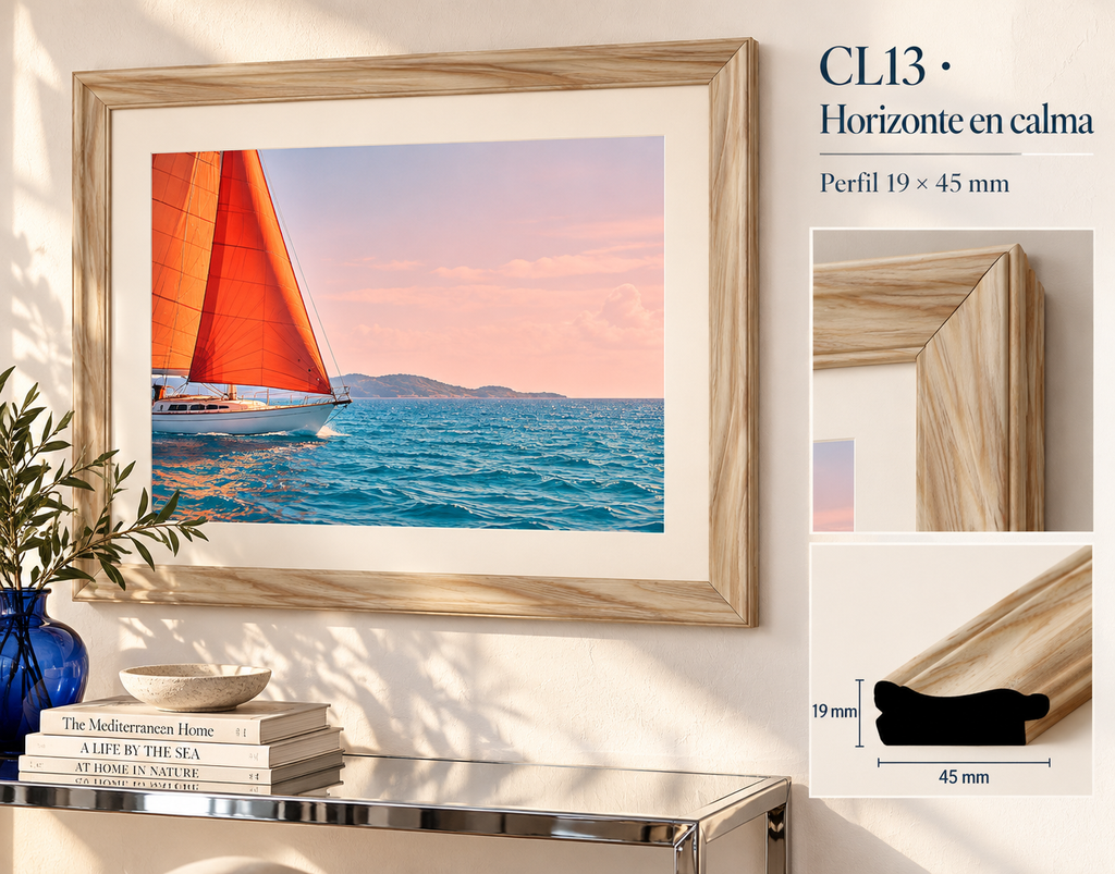 Moldura de madera lisa para marco CL13 – Kit de 4 piezas