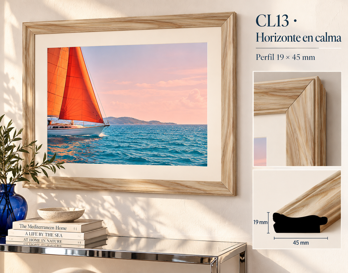 Moldura de madera lisa para marco CL13 – Kit de 4 piezas