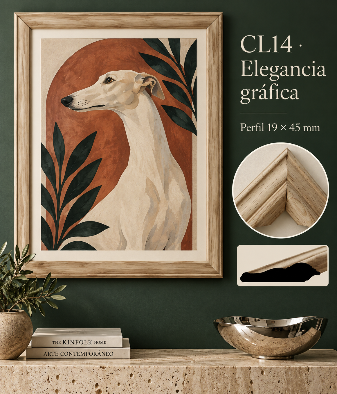 Moldura de madera lisa para marco CL14 – Kit de 4 piezas