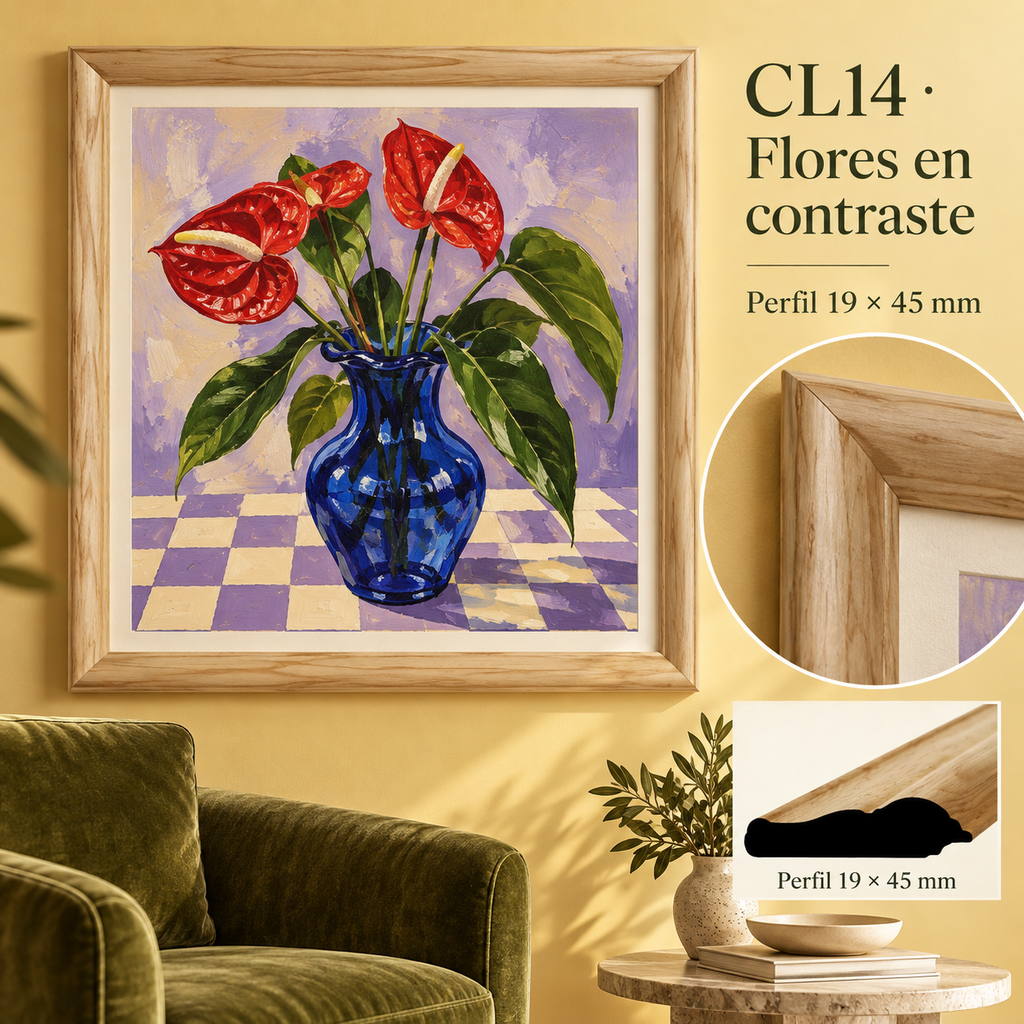 Moldura de madera lisa para marco CL14 – Kit de 4 piezas