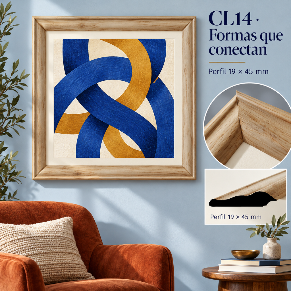 Moldura de madera lisa para marco CL14 – Kit de 4 piezas