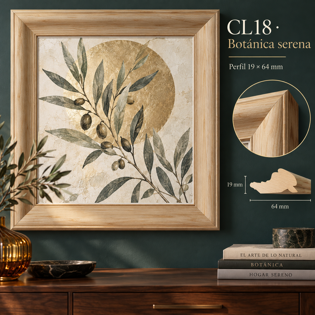 Moldura de madera lisa para marco CL18 – Kit de 4 piezas