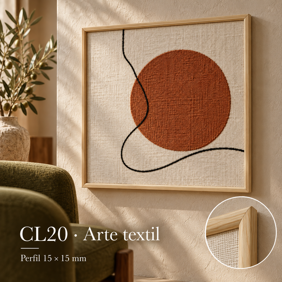 Moldura de madera lisa para marco CL20 – Kit de 4 piezas