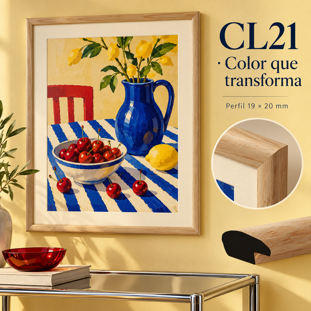 Moldura de madera lisa para marco CL21 – Kit de 4 piezas
