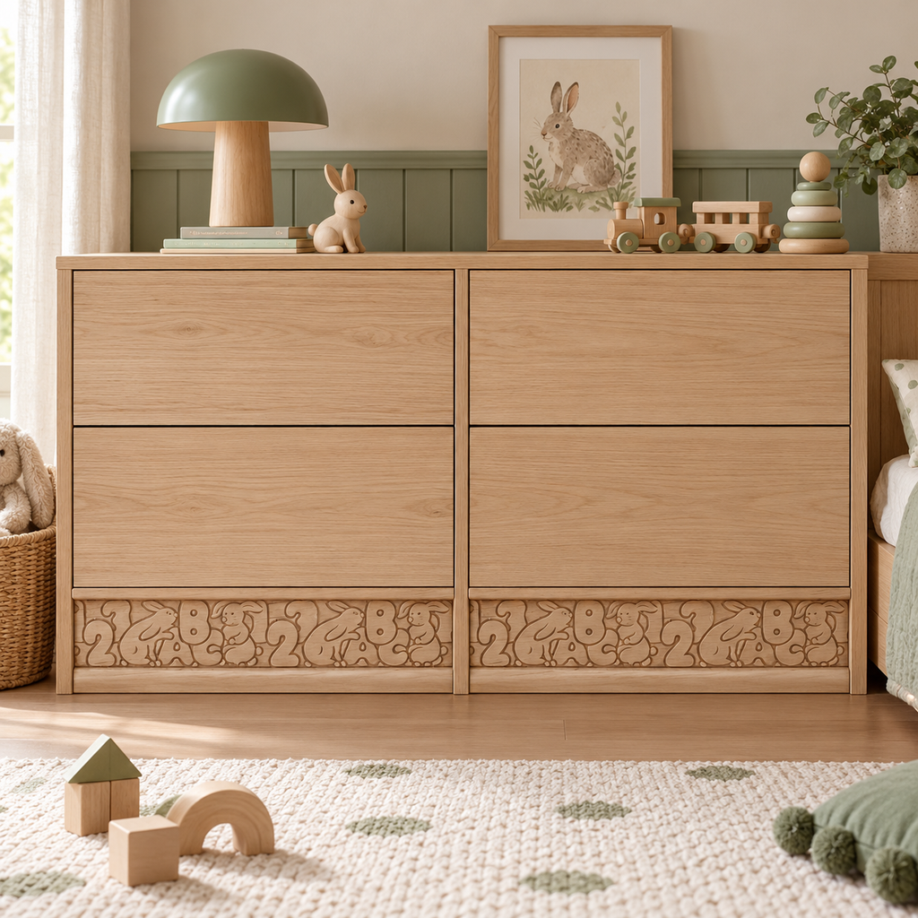 Moldura de madera grabada para mueble MM-114 – Kit de 4 piezas