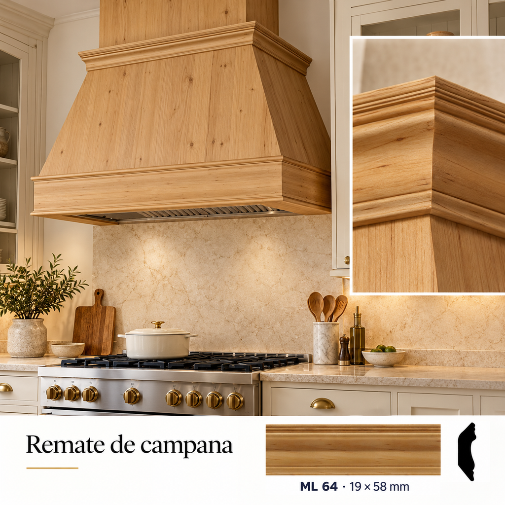 Kit de 4 Piezas moldura lisa modelo ML-64 CORNISA