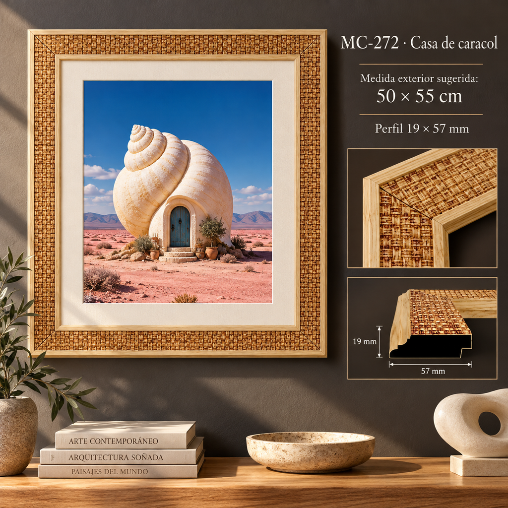 Moldura de madera grabada para marco MC272 – Kit de 4 piezas
