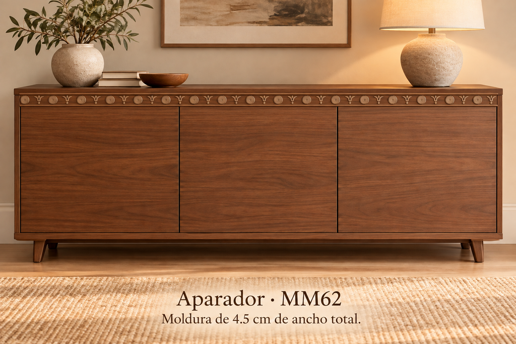 Moldura de madera grabada para mueble MM-62 – Kit de 4 piezas