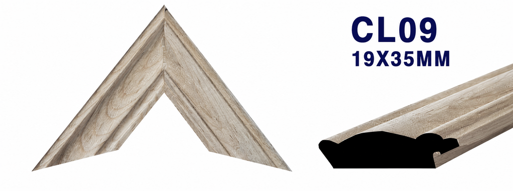 Moldura de madera lisa para marco CL09 – Kit de 4 piezas