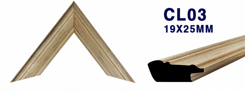 Moldura de madera lisa para marco CL03 – Kit de 4 piezas
