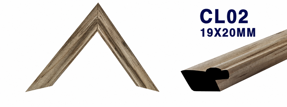 Moldura de madera lisa para marco CL02 – Kit de 4 piezas