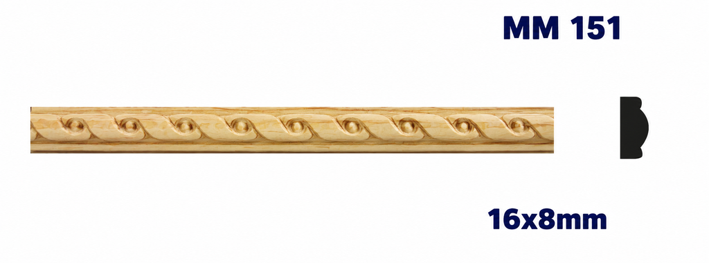 Moldura de madera grabada para mueble MM-151 – Kit de 4 piezas