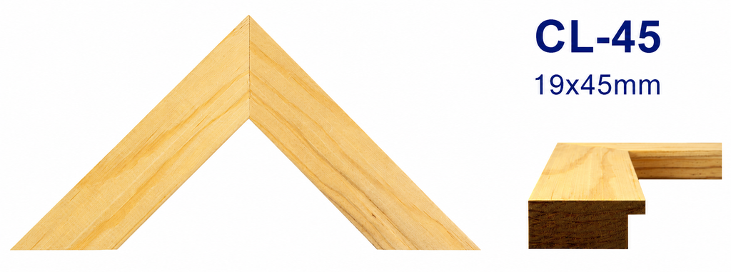 Moldura de madera lisa para marco CL45 – Kit de 4 piezas